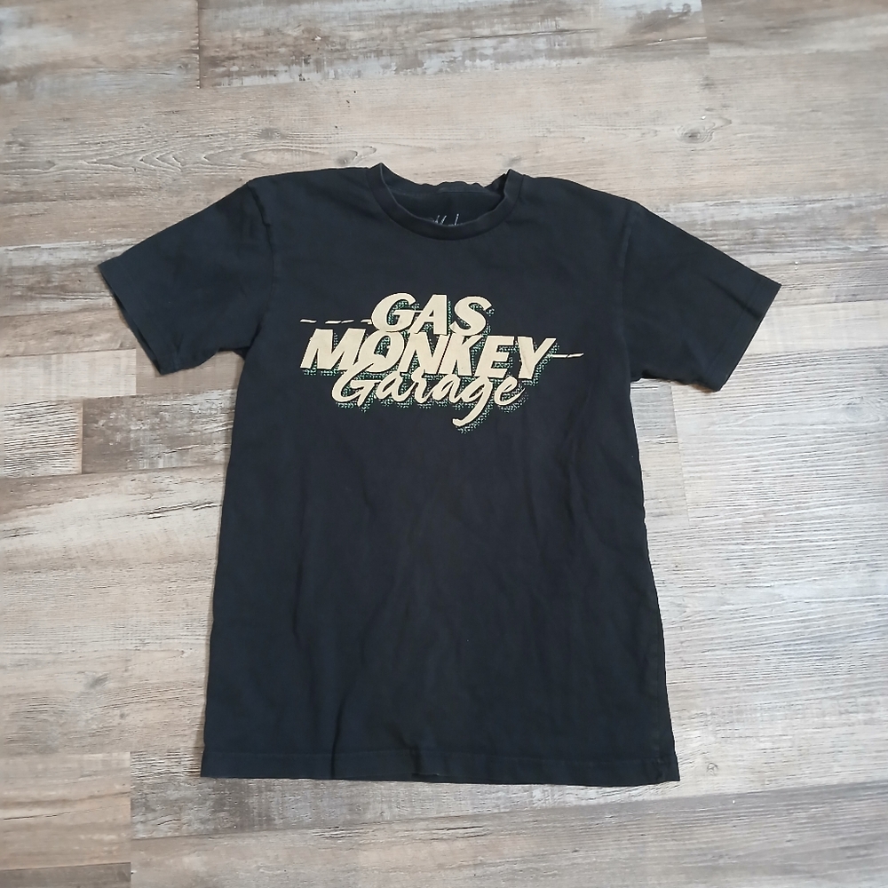 Gas Monkey Garage T-Shirt Mens Small Black Graphic Logo Short Sleeve Crew‎ Neck